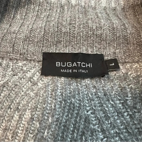 Bugatchi Italy Grey Merino Wool Cashmere Half Zip Knit Sweater L - Picture 6 of 8